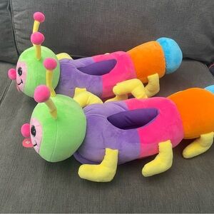 Colorful Caterpillar Plush Slippers